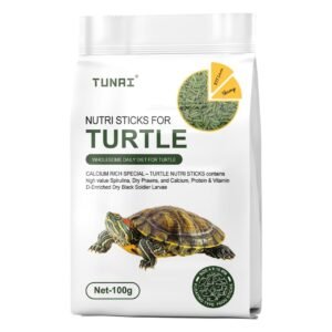 TUNAI 3-in-1 Adult Turtle & Tortoise Food – 100g | Spirulina Pellets, Shrimp & BSFL | For Shell Strength & Growth